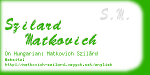 szilard matkovich business card