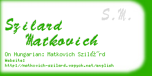 szilard matkovich business card